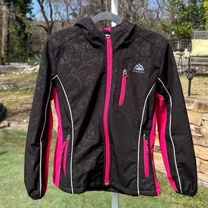 Snozu Hooded Black and Hot Pink Ski Jacket